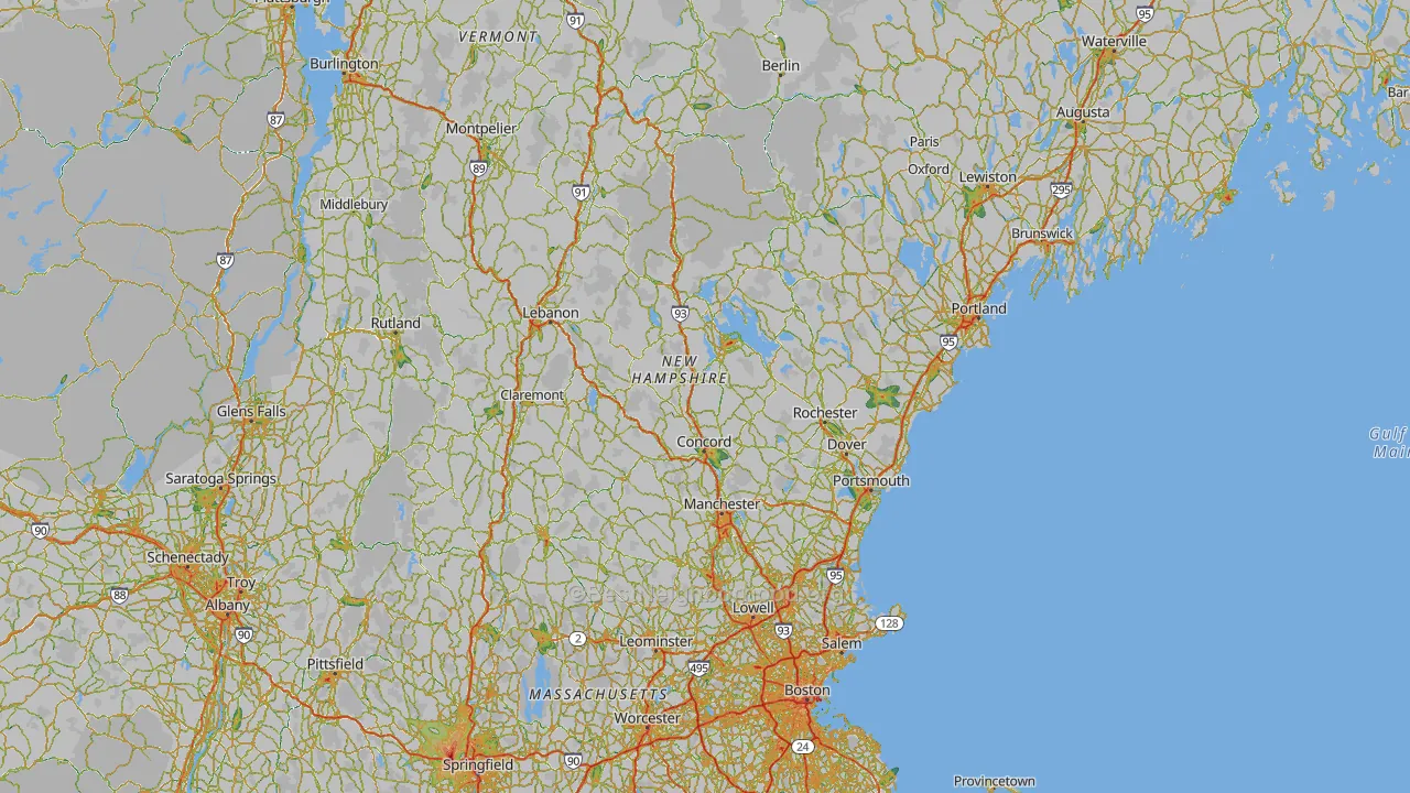 New Hampshire Map of Noise Levels in New Hampshire
