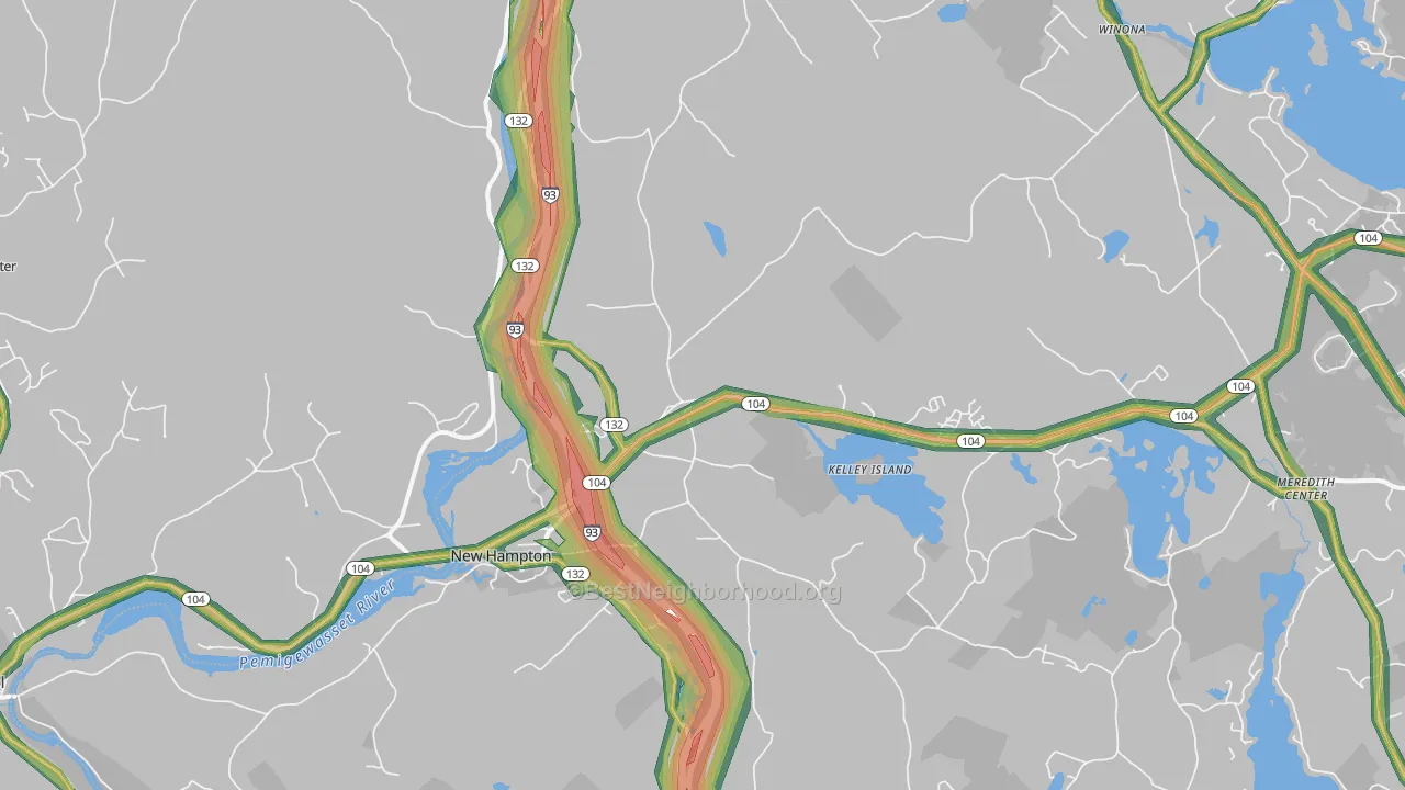 New Hampton, NH Map of Noise Levels in New Hampton