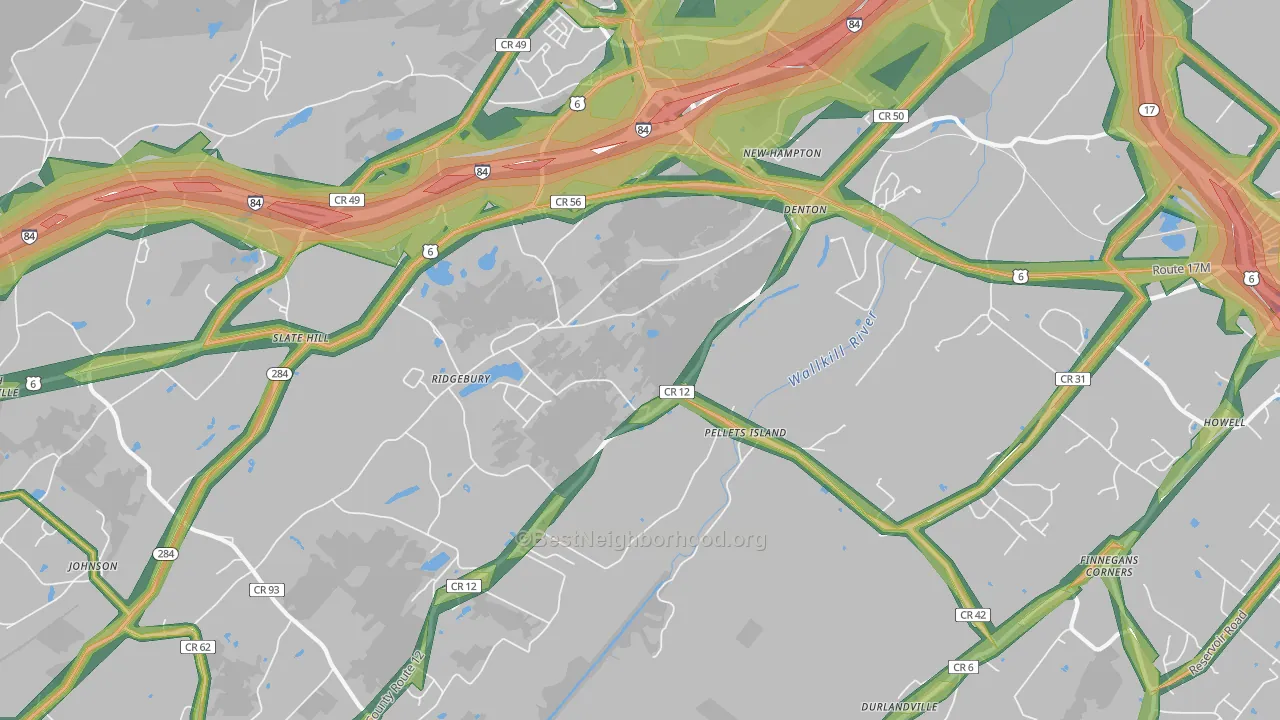 New Hampton, NY Map of Noise Levels in New Hampton