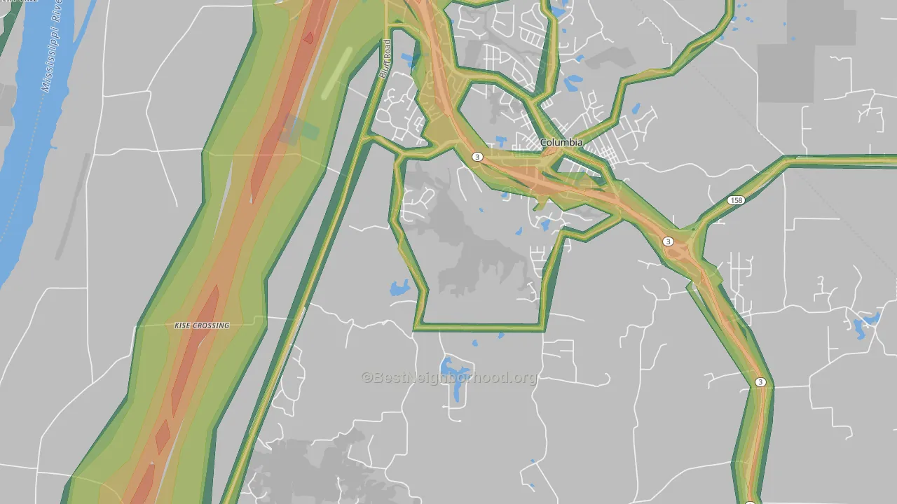 New Hanover, IL Map of Noise Levels in New Hanover