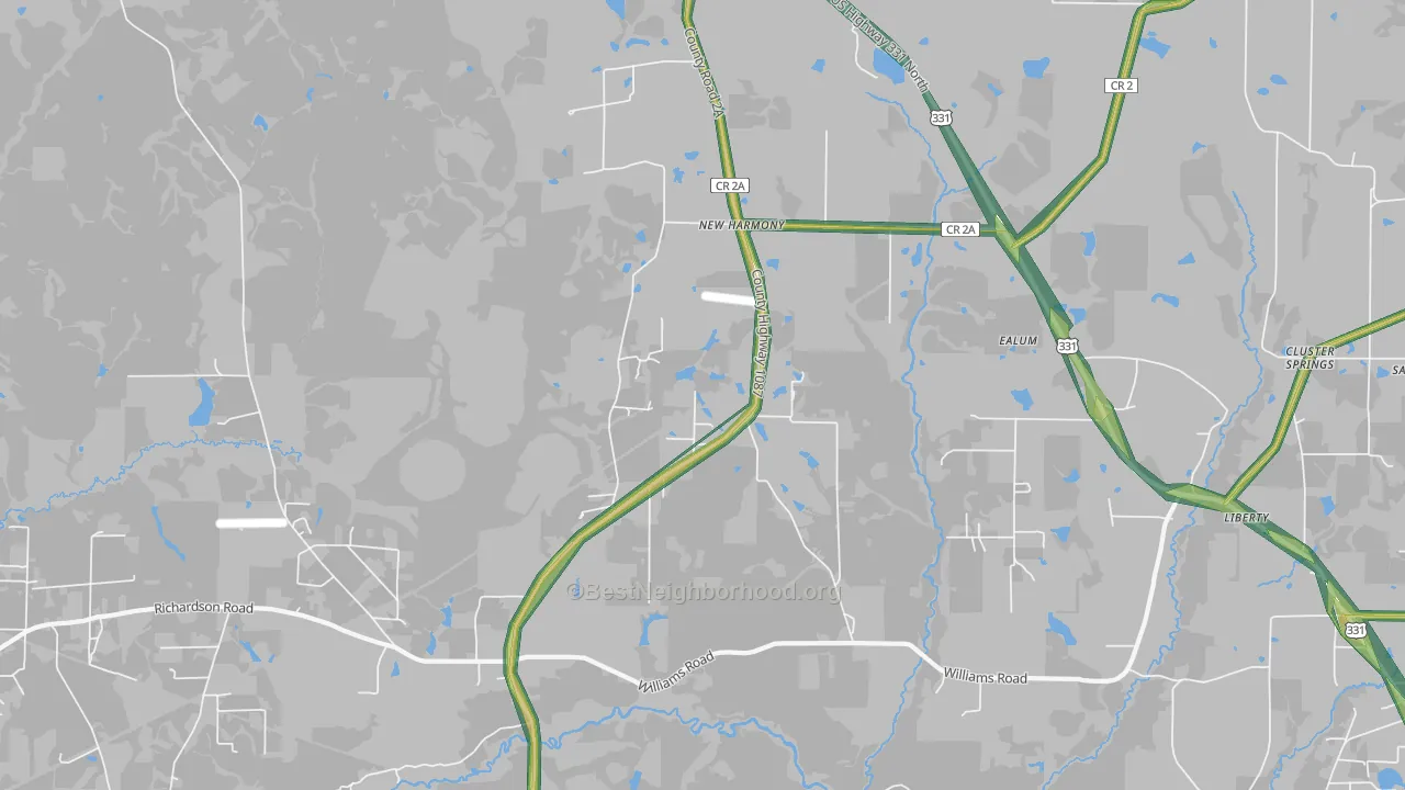 New Harmony, FL Map of Noise Levels in New Harmony