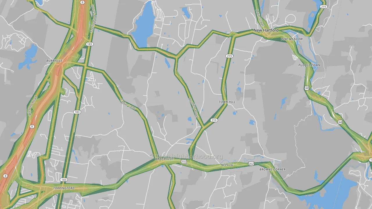 New Hartford, CT Map of Noise Levels in New Hartford