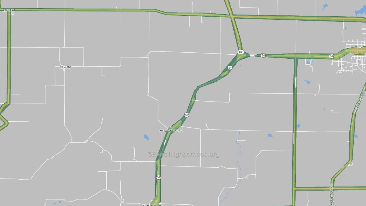 New Hartford, IL Map of Noise Levels in New Hartford