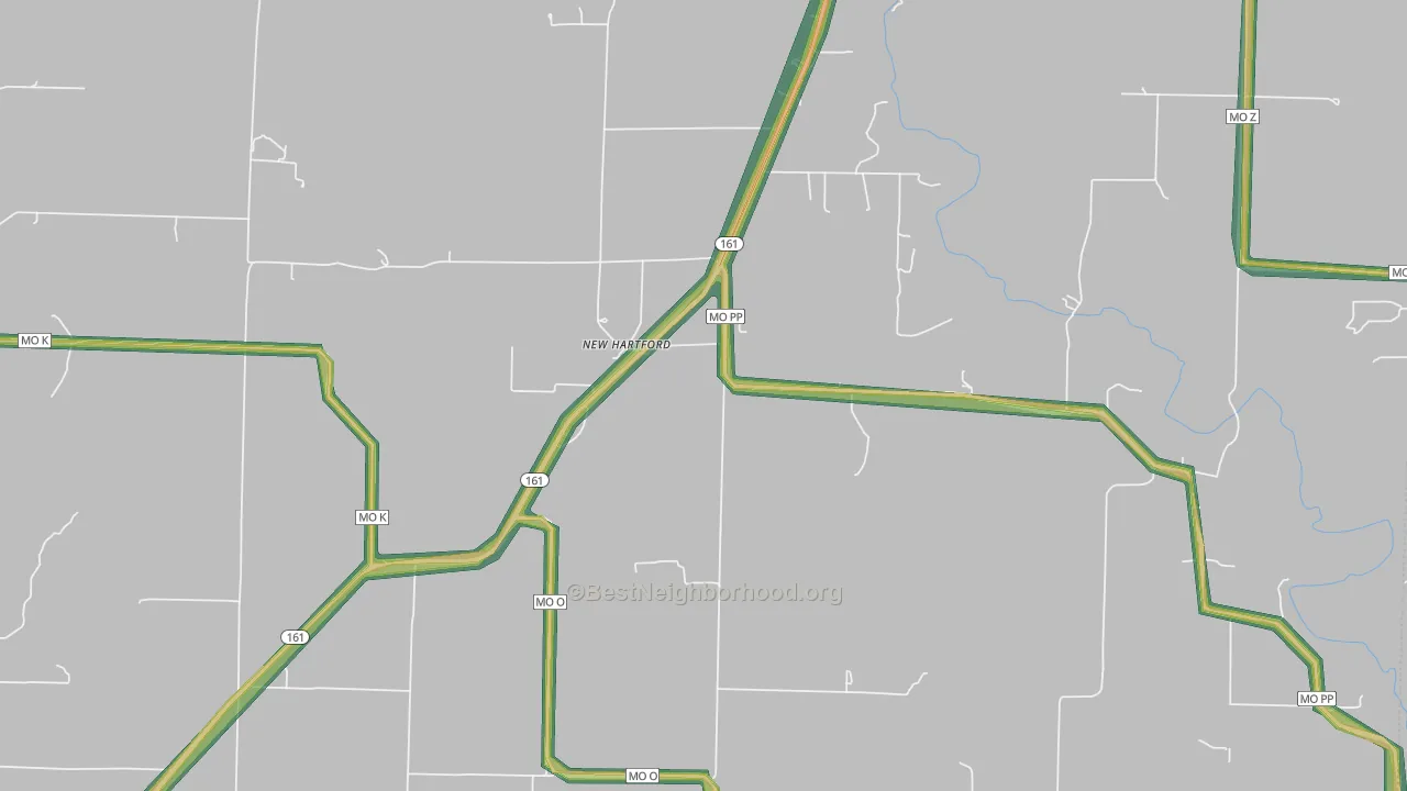 New Hartford, MO Map of Noise Levels in New Hartford