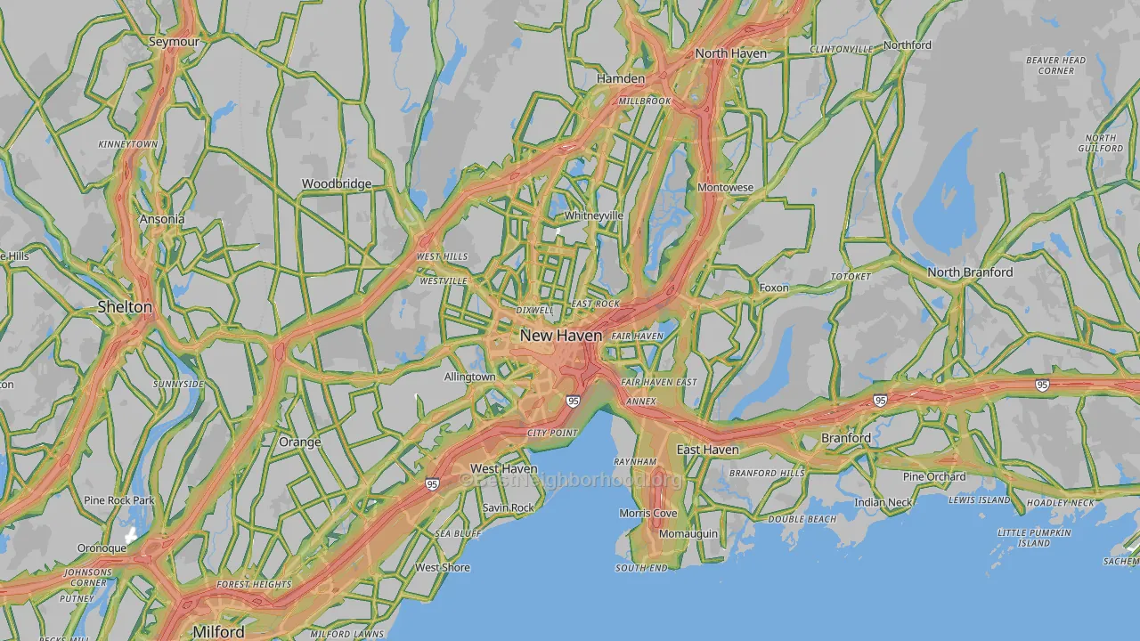 New Haven, CT Map of Noise Levels in New Haven