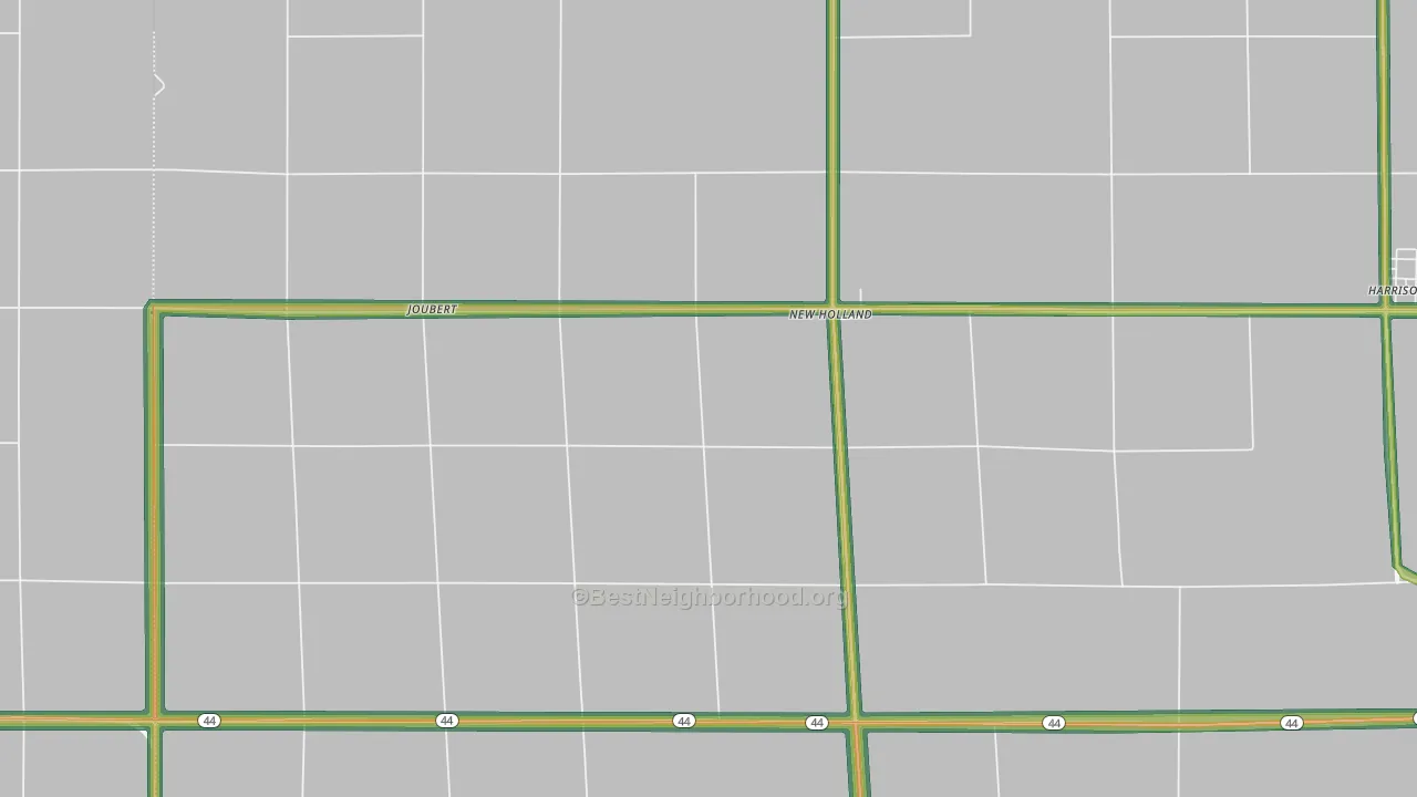 New Holland, SD Map of Noise Levels in New Holland