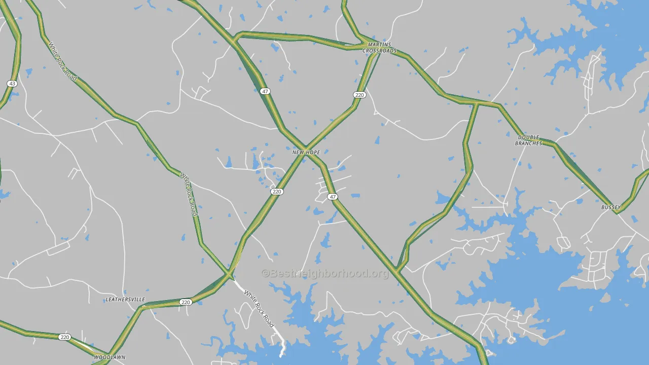 New Hope, GA Map of Noise Levels in New Hope