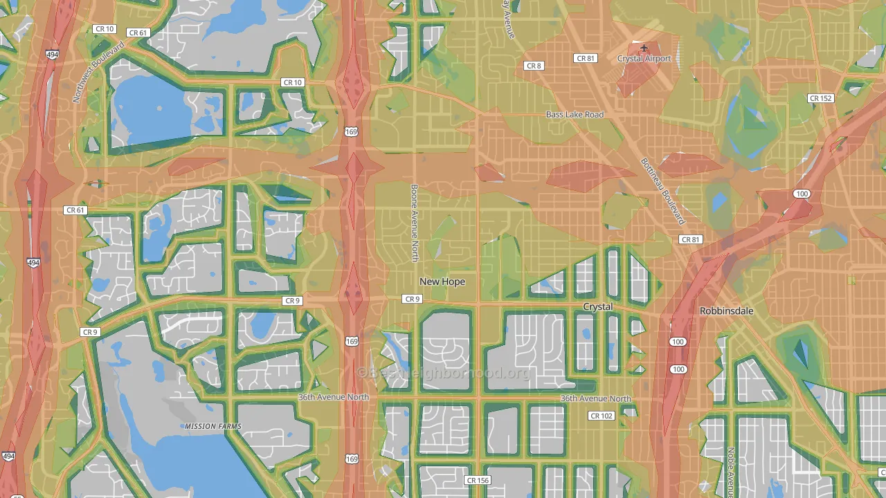 New Hope, MN Map of Noise Levels in New Hope