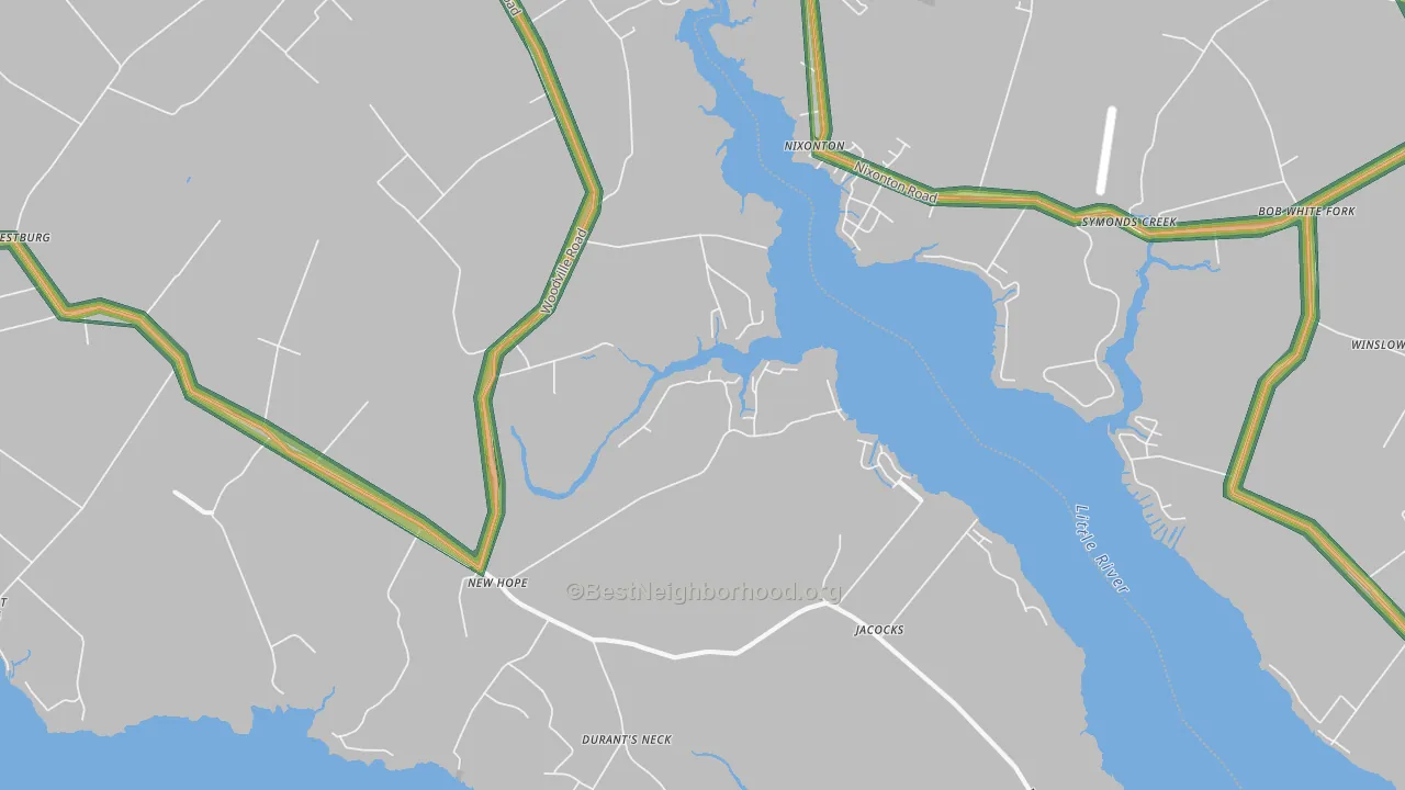 New Hope, NC Map of Noise Levels in New Hope