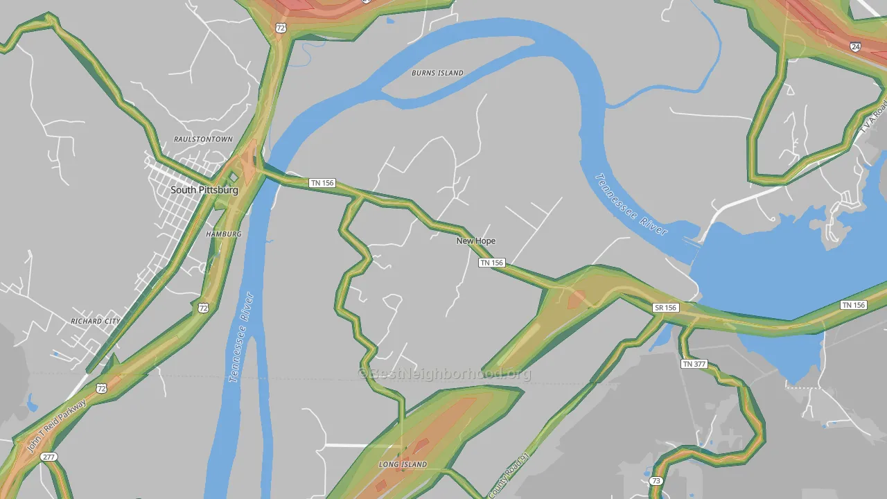New Hope, TN Map of Noise Levels in New Hope