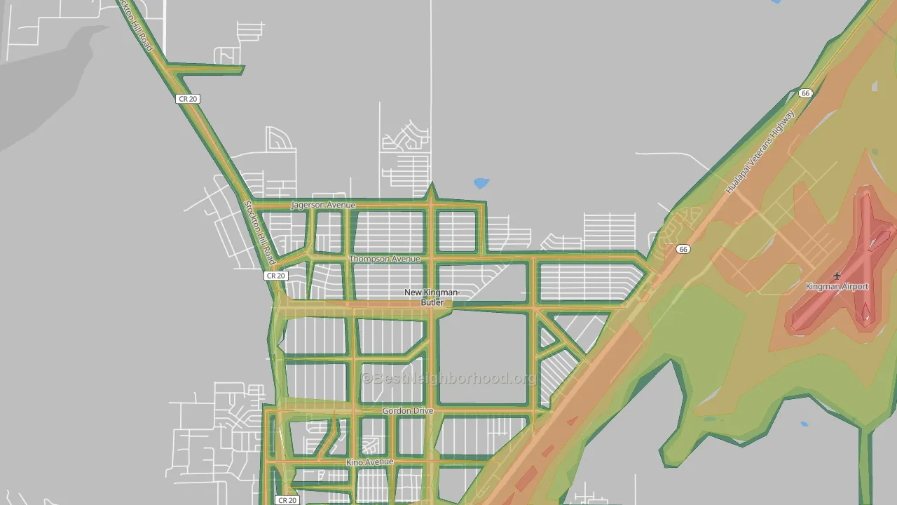 New Kingman-Butler, AZ Map of Noise Levels in New Kingman-Butler