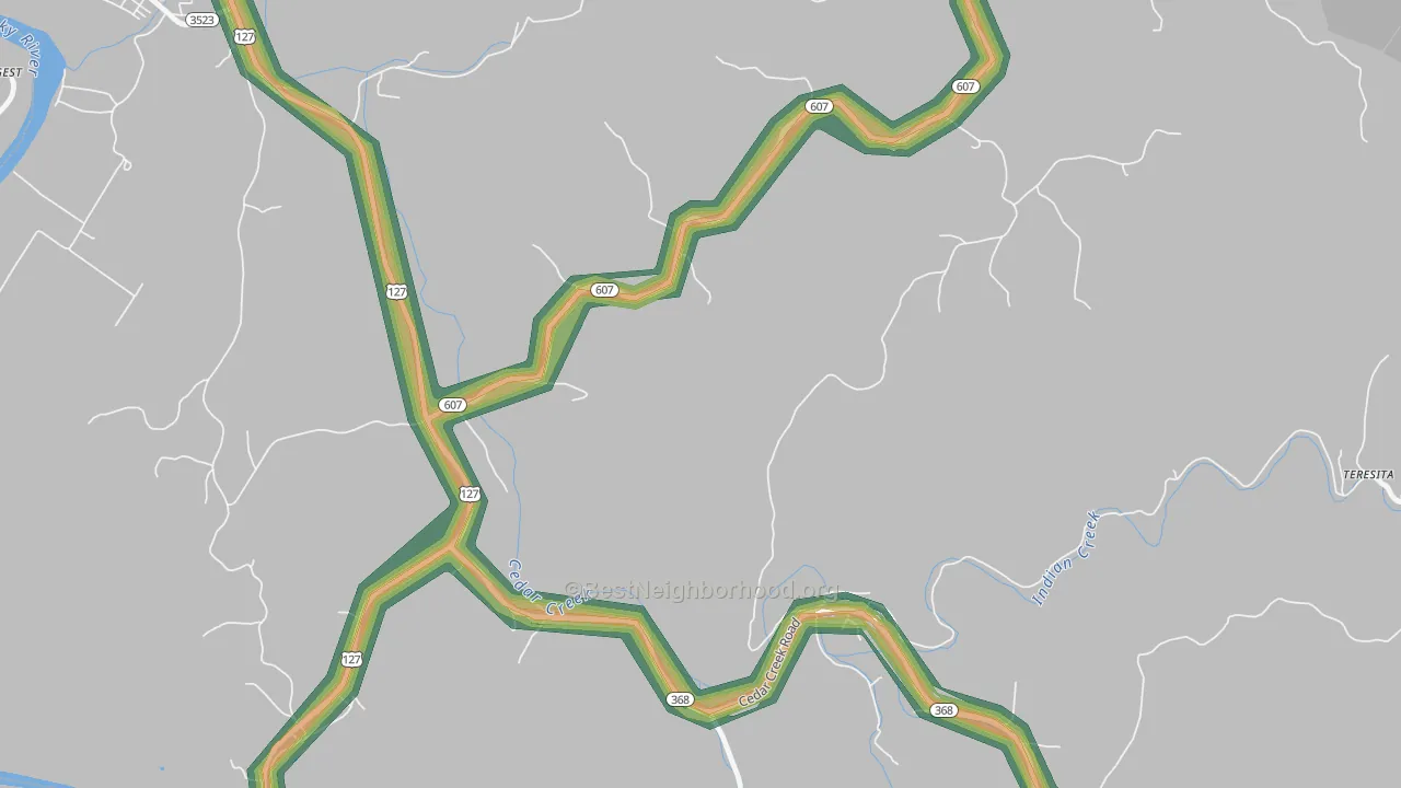 New, KY Map of Noise Levels in New