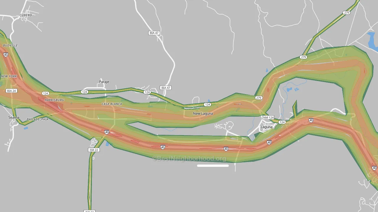 New Laguna, NM Map of Noise Levels in New Laguna