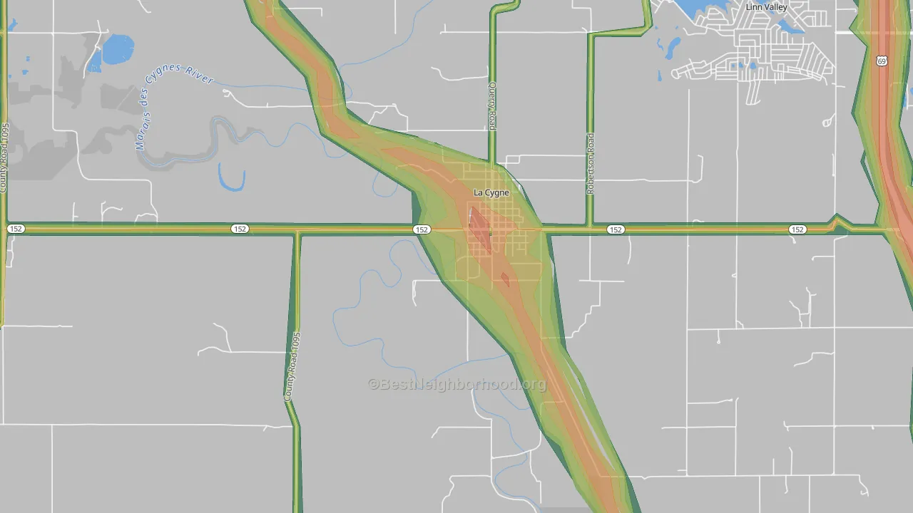 New Lancaster, KS Map of Noise Levels in New Lancaster