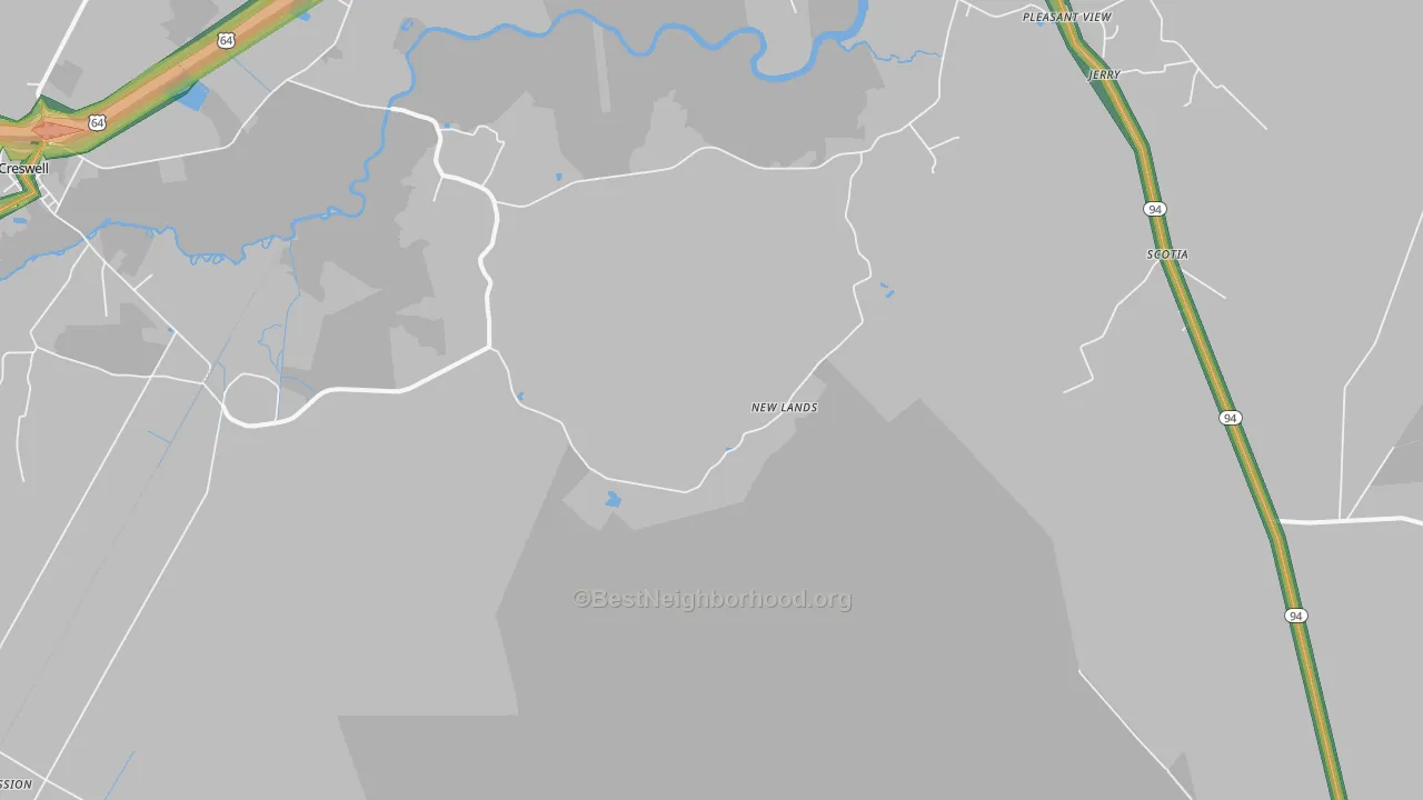 New Lands, NC Map of Noise Levels in New Lands