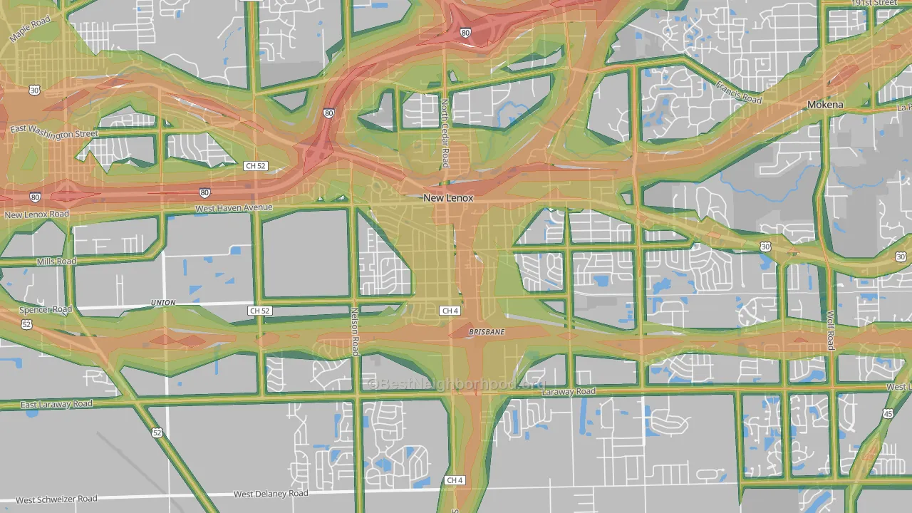 New Lenox, IL Map of Noise Levels in New Lenox
