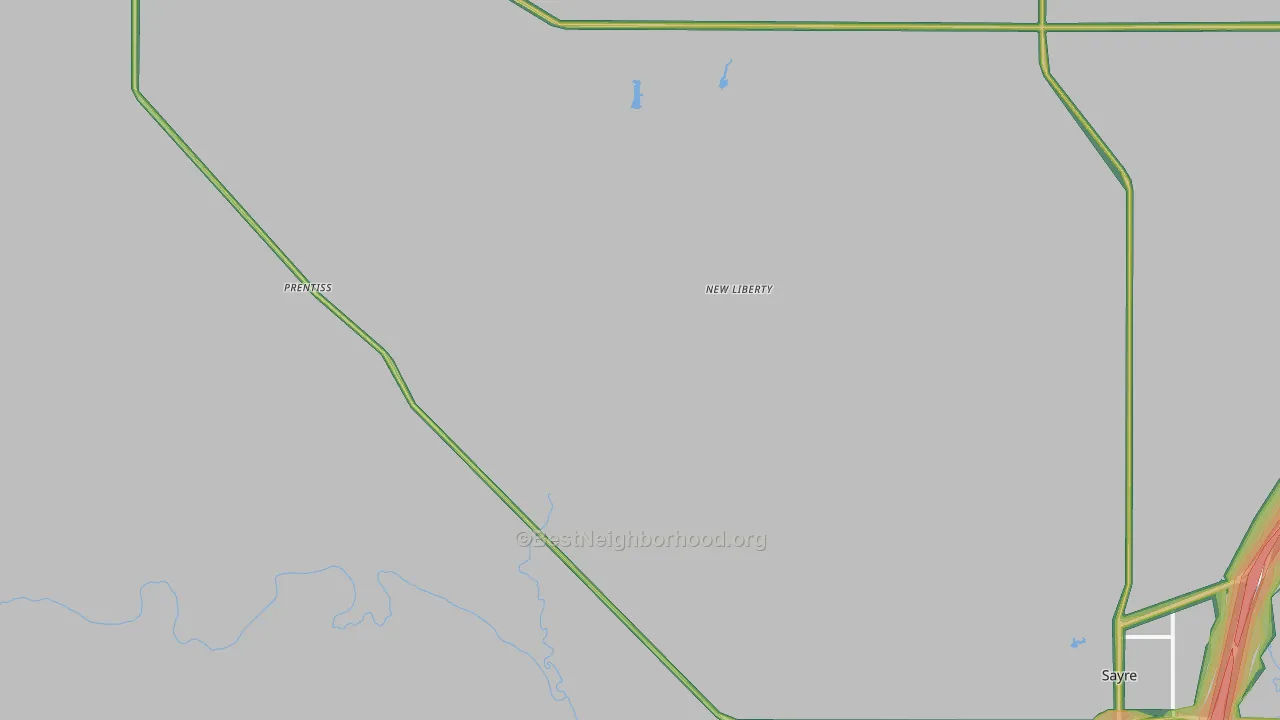 New Liberty, OK Map of Noise Levels in New Liberty