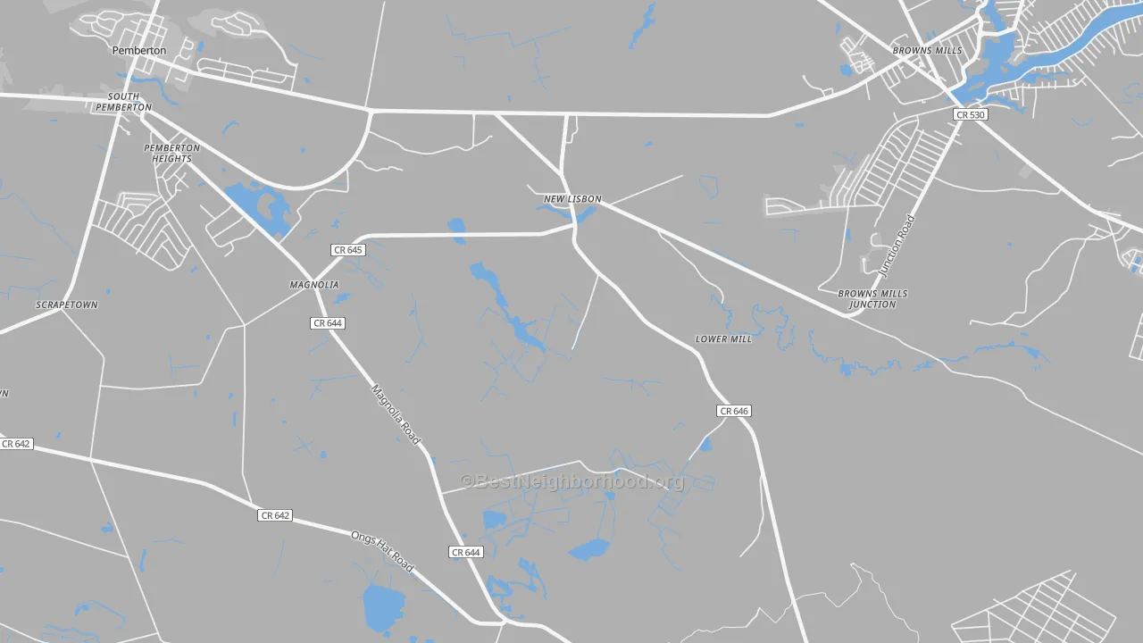 New Lisbon, NJ Map of Noise Levels in New Lisbon