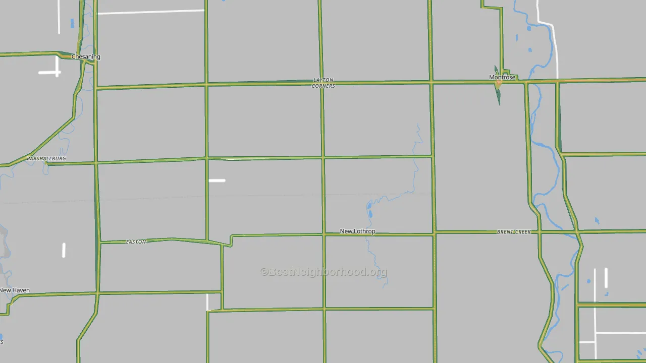 New Lothrop, MI Map of Noise Levels in New Lothrop