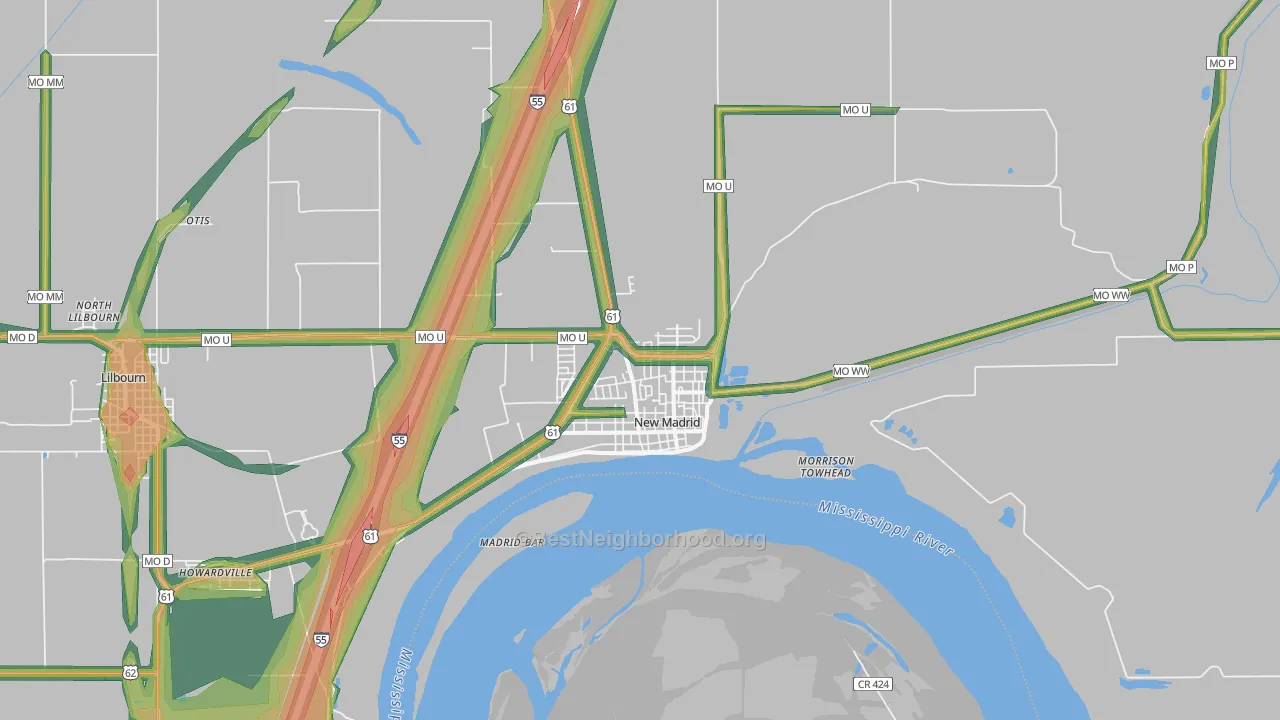 New Madrid, MO Map of Noise Levels in New Madrid
