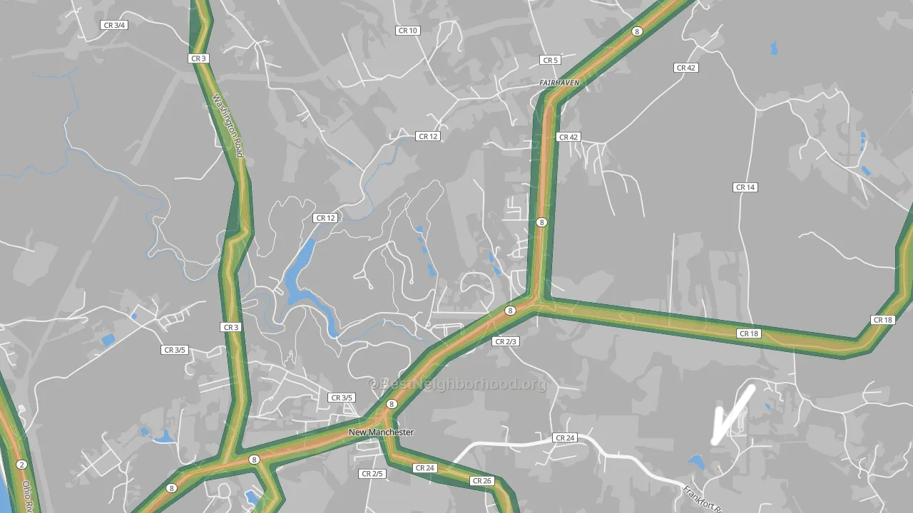 New Manchester, WV Map of Noise Levels in New Manchester