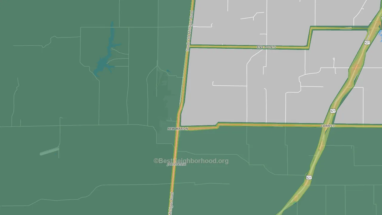 New Marion, IN Map of Noise Levels in New Marion