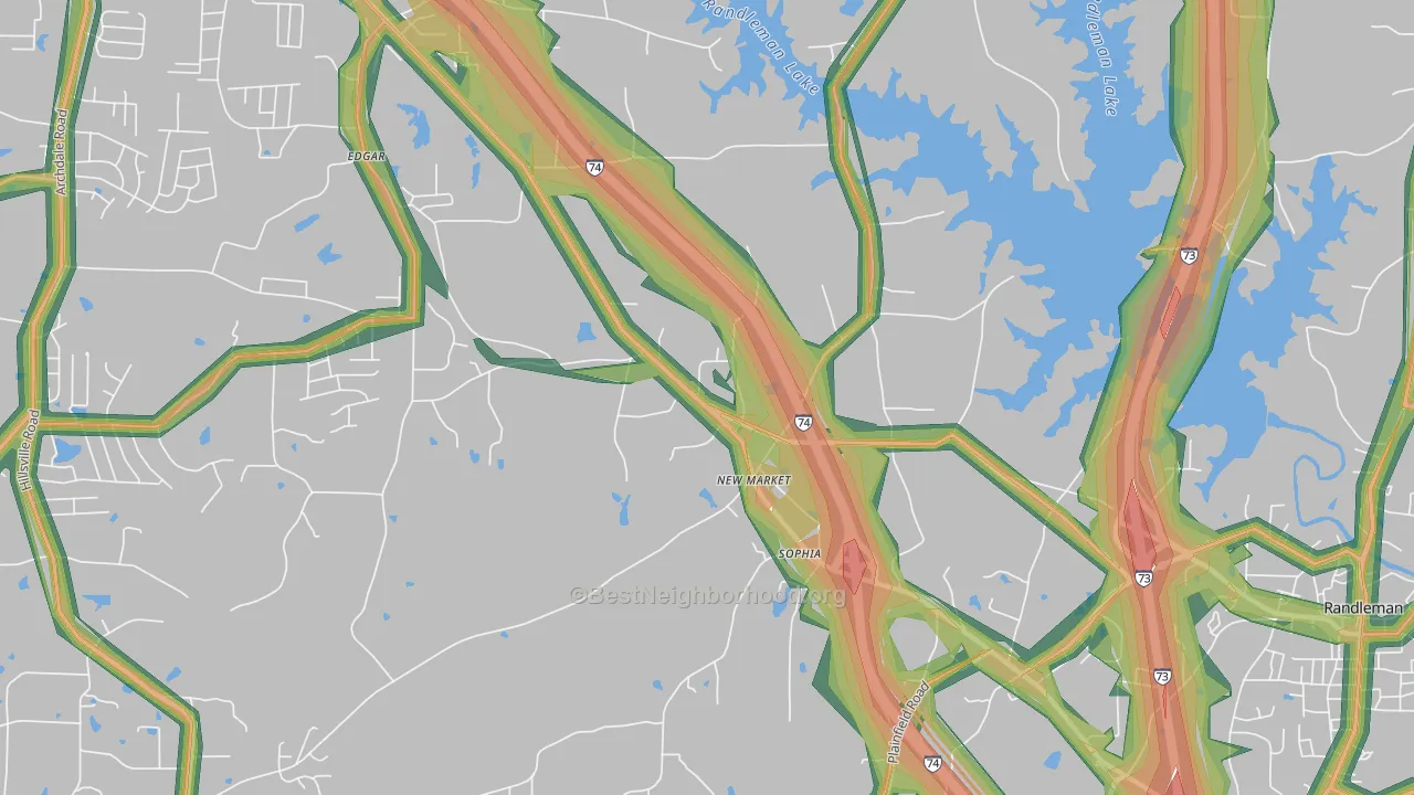 New Market, NC Map of Noise Levels in New Market