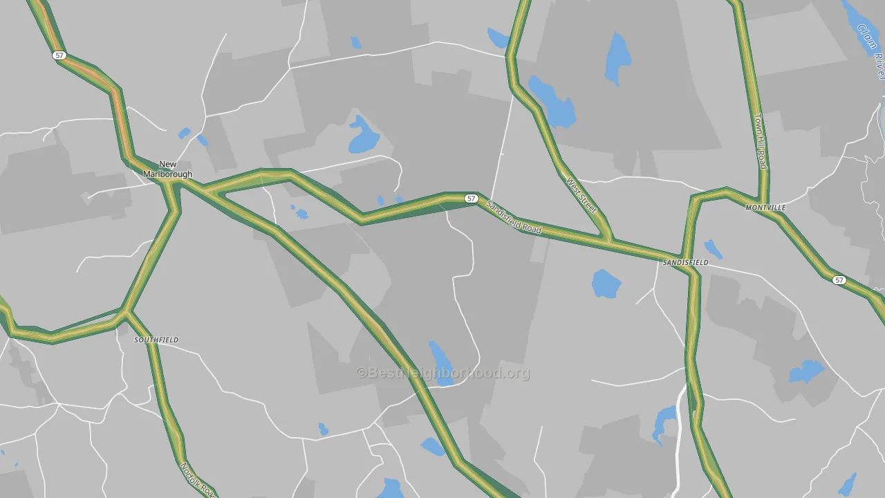 New Marlboro, MA Map of Noise Levels in New Marlboro