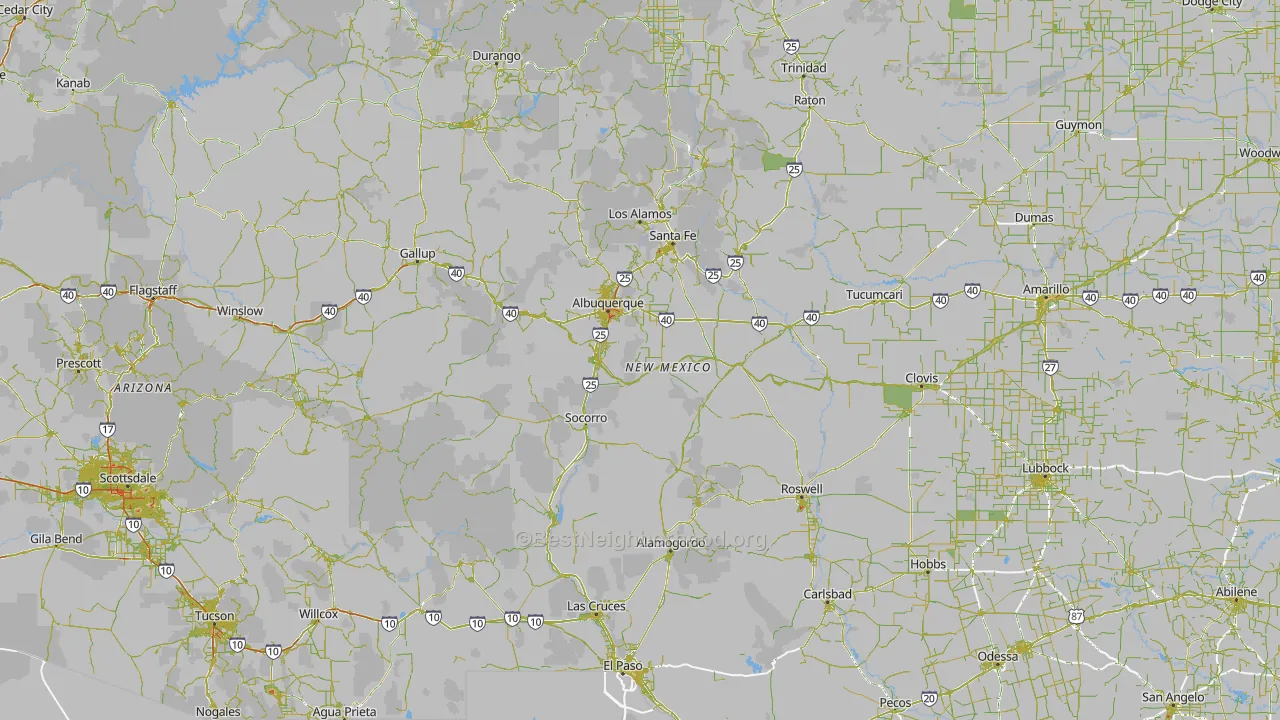 New Mexico Map of Noise Levels in New Mexico