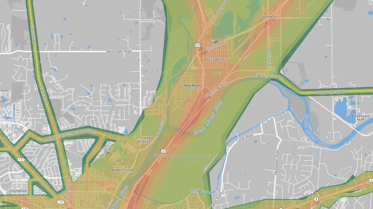 New Miami, OH Map of Noise Levels in New Miami