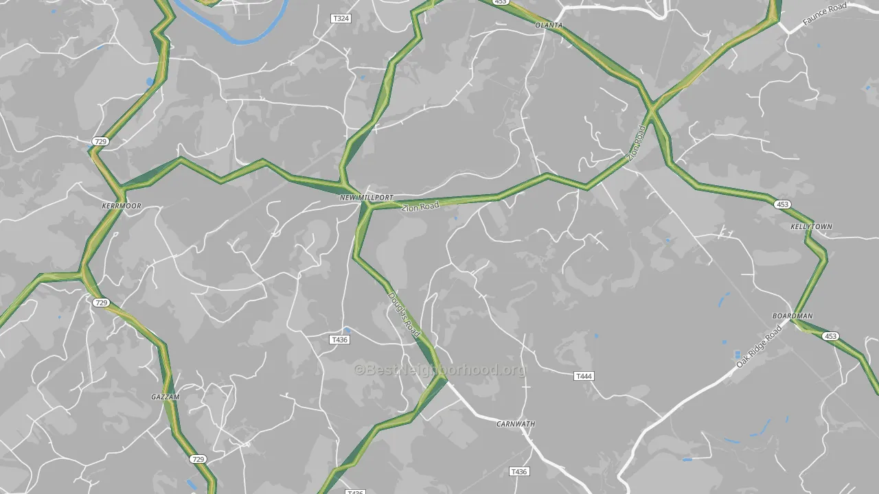 New Millport, PA Map of Noise Levels in New Millport