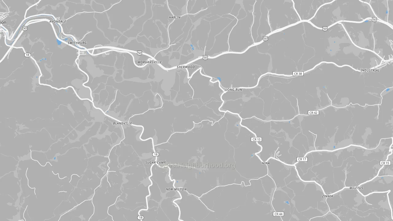 New Milton, WV Map of Noise Levels in New Milton