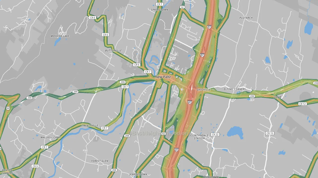 New Paltz, NY Map of Noise Levels in New Paltz