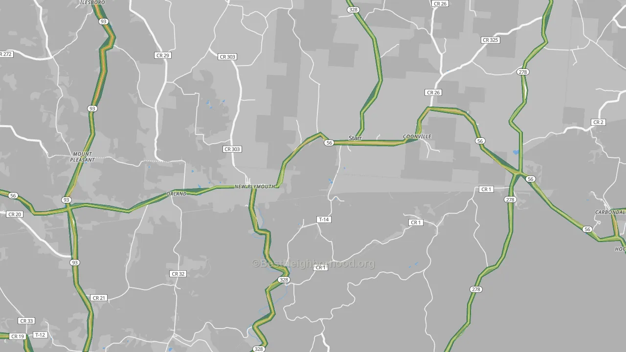 New Plymouth, OH Map of Noise Levels in New Plymouth