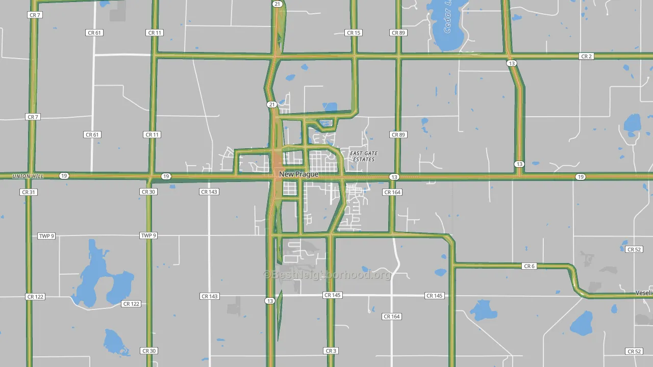 New Prague, MN Map of Noise Levels in New Prague