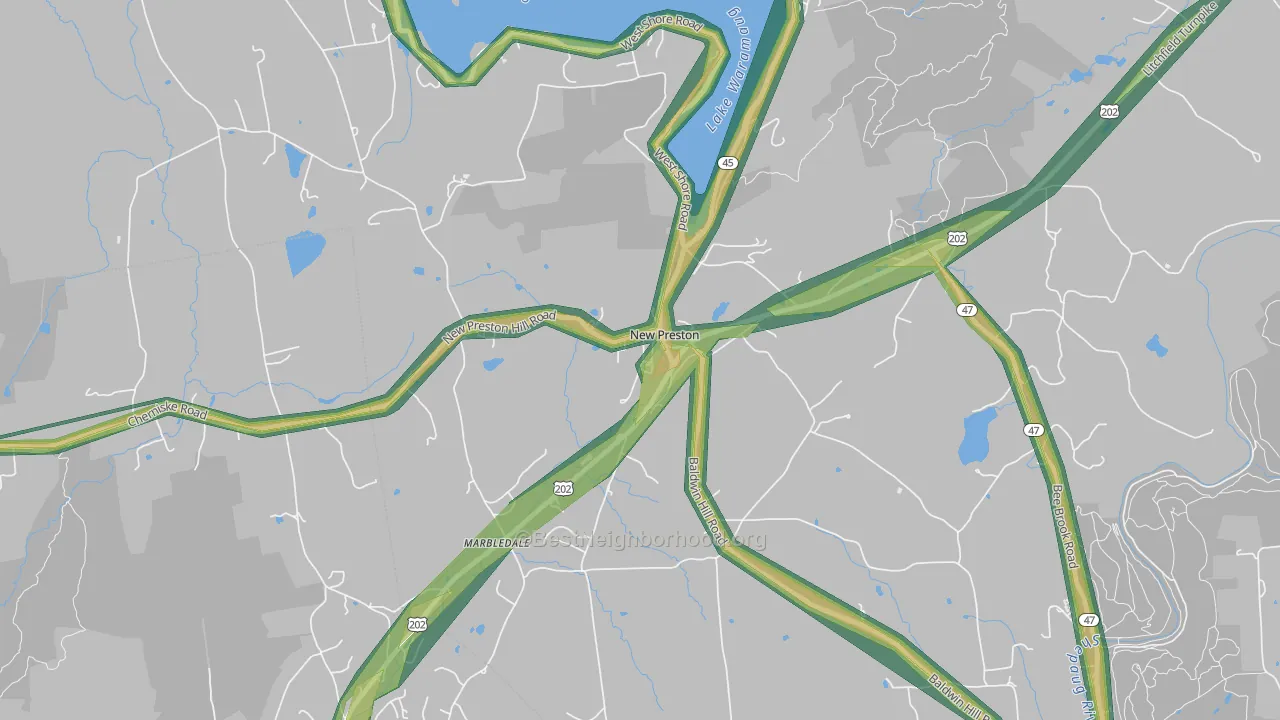 New Preston, CT Map of Noise Levels in New Preston