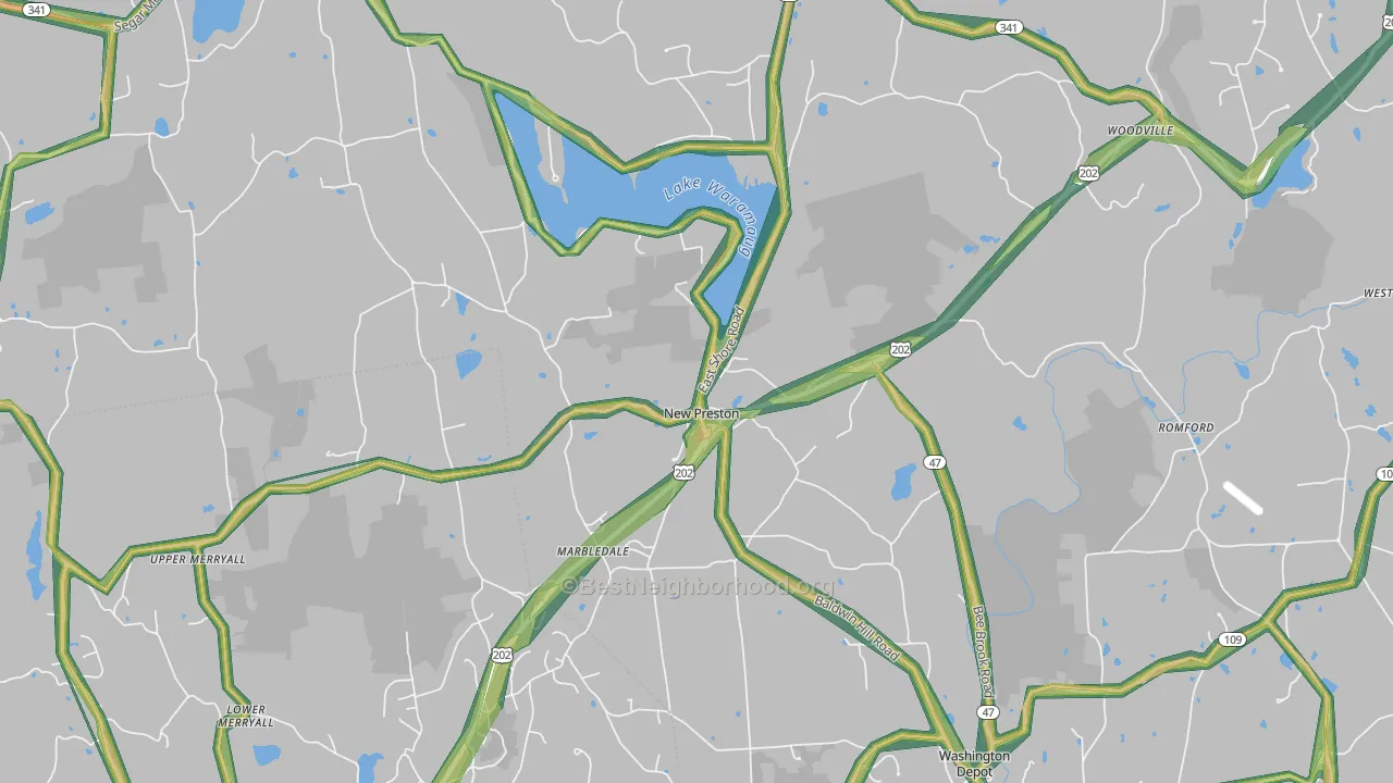New Preston-Marble Dale, CT Map of Noise Levels in New Preston-Marble Dale