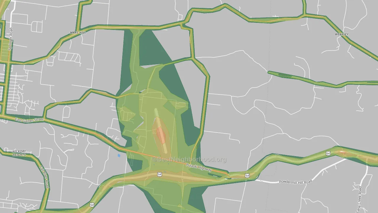 New Prospect, TN Map of Noise Levels in New Prospect
