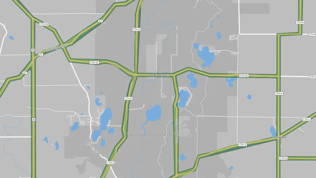 New Prospect, WI Map of Noise Levels in New Prospect