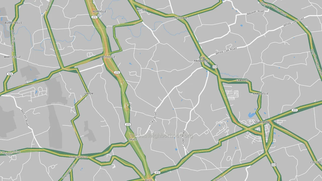 New Providence, PA Map of Noise Levels in New Providence