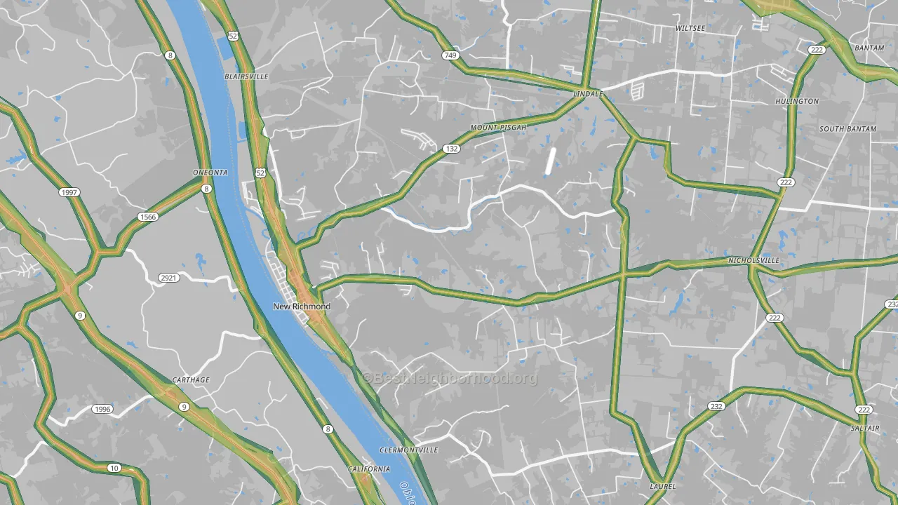 New Richmond, OH Map of Noise Levels in New Richmond