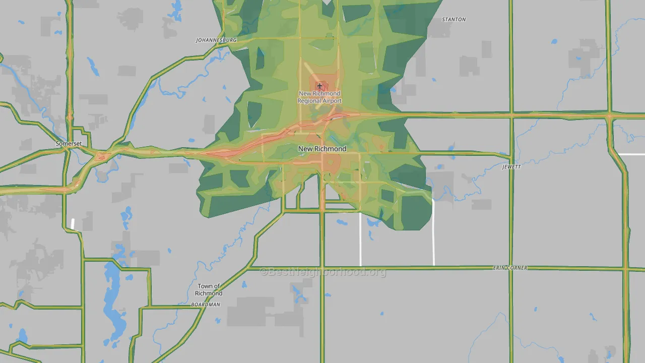 New Richmond, WI Map of Noise Levels in New Richmond
