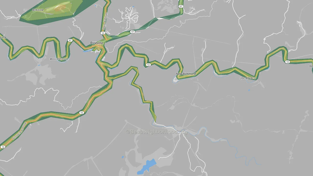 New Richmond, WV Map of Noise Levels in New Richmond
