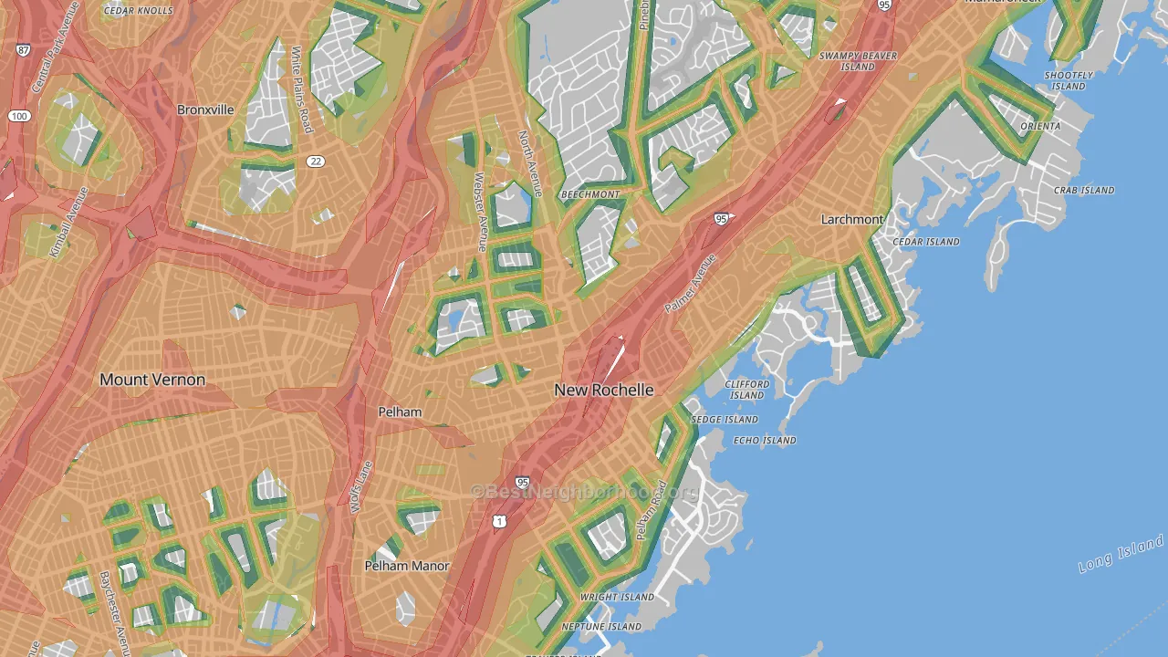New Rochelle, NY Map of Noise Levels in New Rochelle
