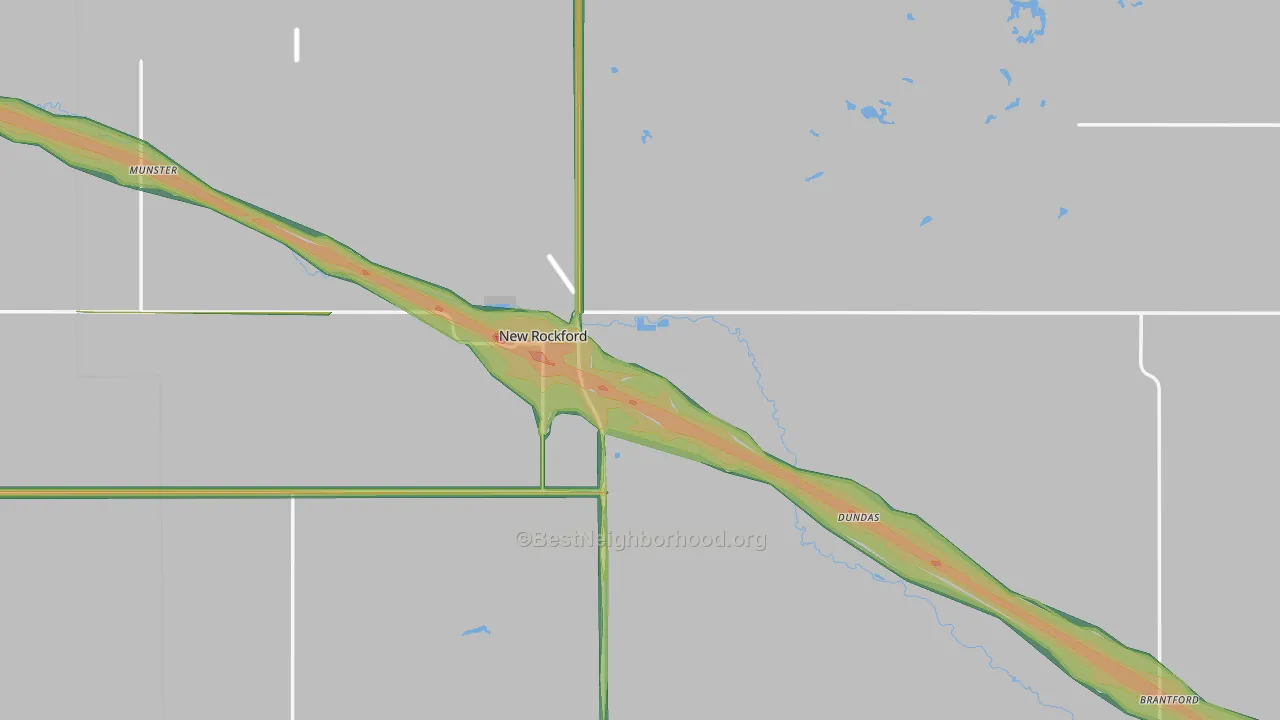 New Rockford, ND Map of Noise Levels in New Rockford