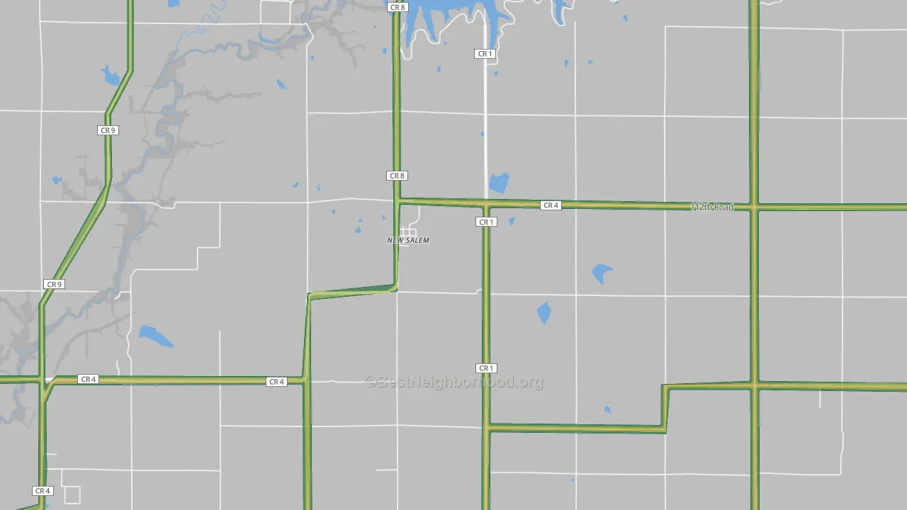 New Salem, KS Map of Noise Levels in New Salem