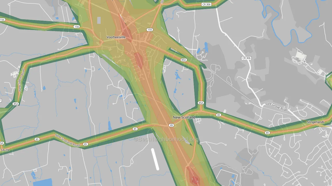 New Scotland, NY Map of Noise Levels in New Scotland