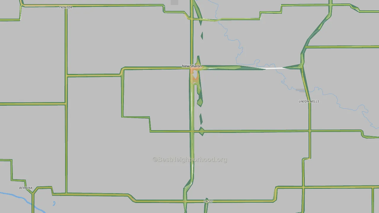 New Sharon, IA Map of Noise Levels in New Sharon