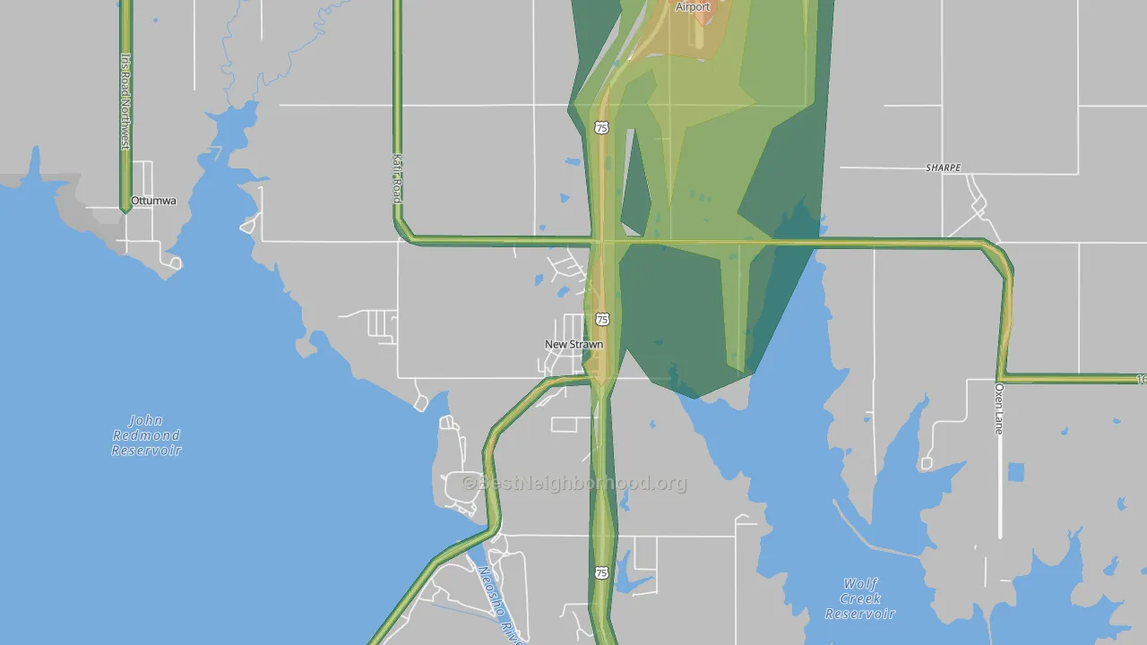 New Strawn, KS Map of Noise Levels in New Strawn