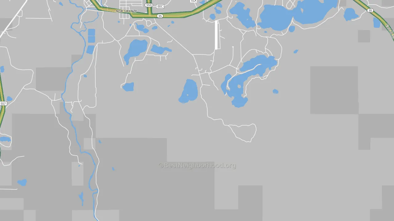 New Swanzy, MI Map of Noise Levels in New Swanzy